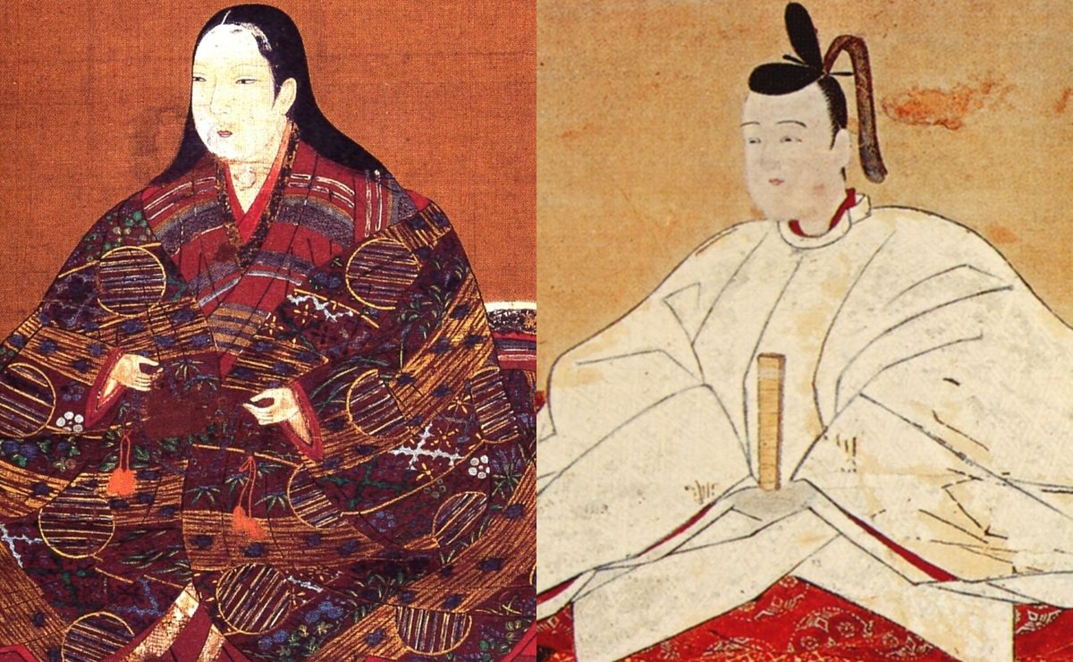 淀殿(左)と豊臣秀頼の肖像画は