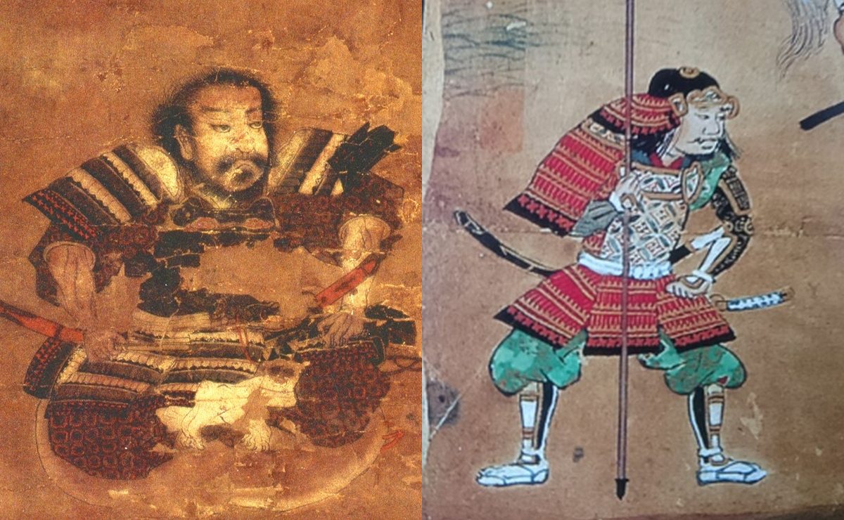 柴田勝家（左）と佐久間信盛の肖像画