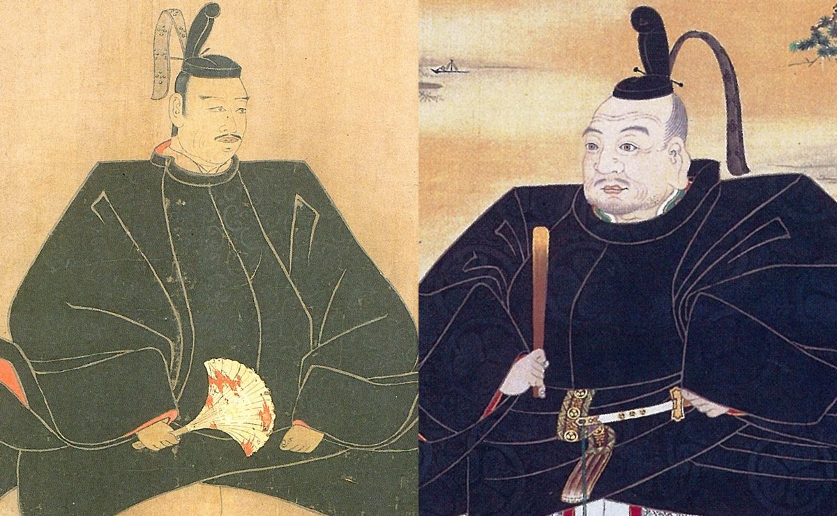 井伊直政（左）と徳川家康の肖像画