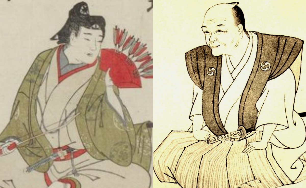 恋川春町（左）と朋誠堂喜三二の肖像画