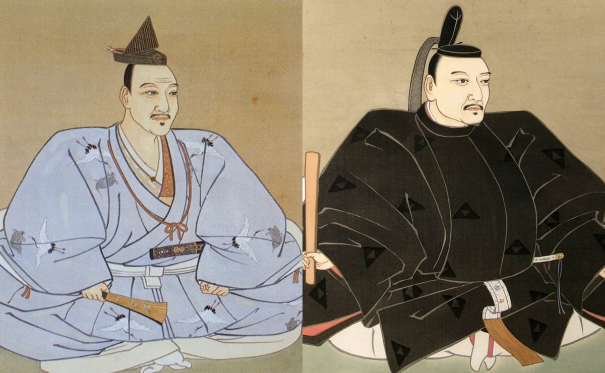 北条氏康(左)と北条氏政の肖像画