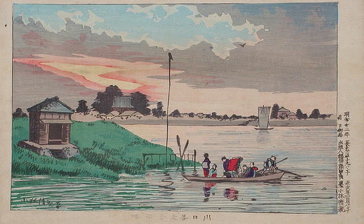 小林清親画『川口善光寺雨晴』