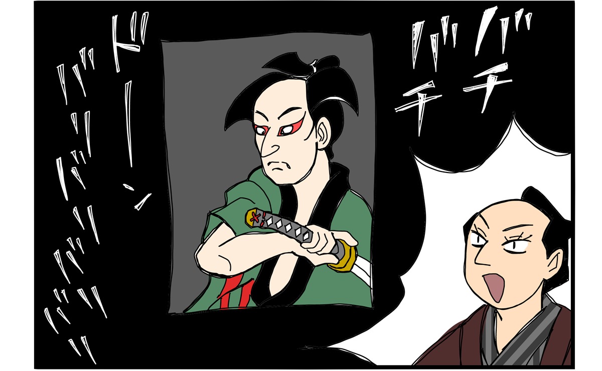 まんが『大河ブギウギ べらぼう編』のアイキャッチ画像/東洲斎写楽の『初代市川男女蔵の奴一平』/土曜日の再放送に合わせて大河ドラマを共に振り返る4コマまんがです