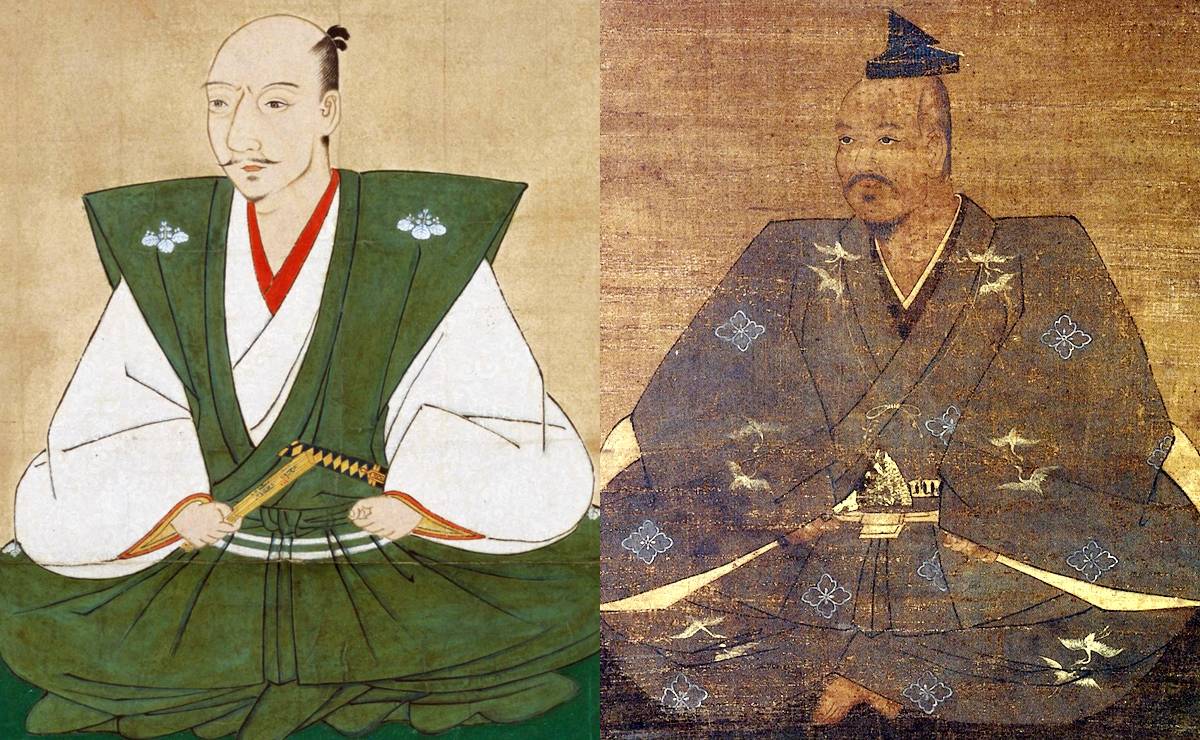 織田信長（左）と武田信玄の肖像画