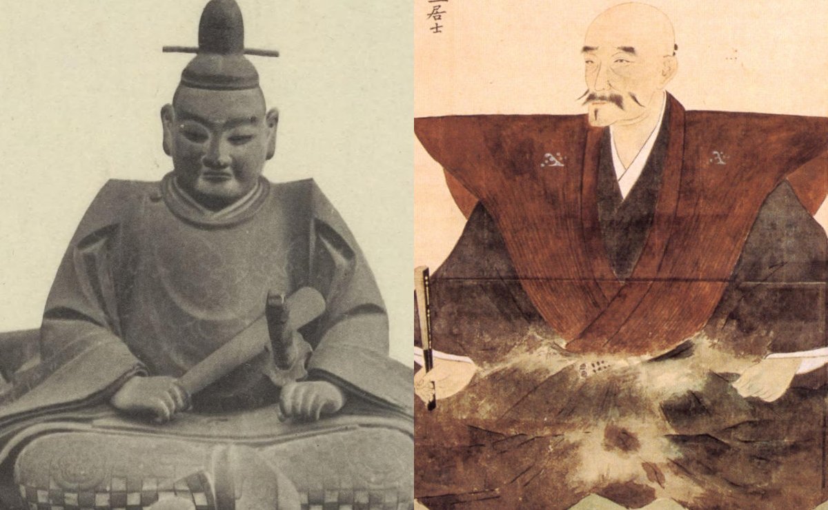 織田信秀（左）と斎藤道三