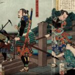 月岡芳年 『美談武者八景、矢矧の落雁』