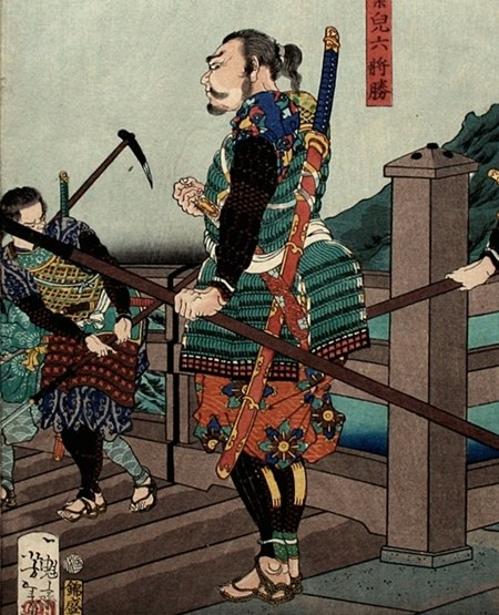 月岡芳年 『美談武者八景、矢矧の落雁』