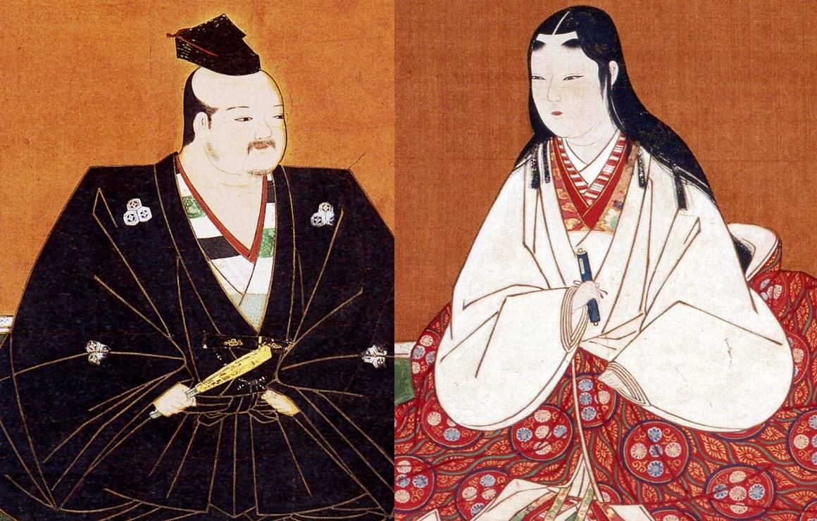 浅井長政（左）とお市の方の肖像画