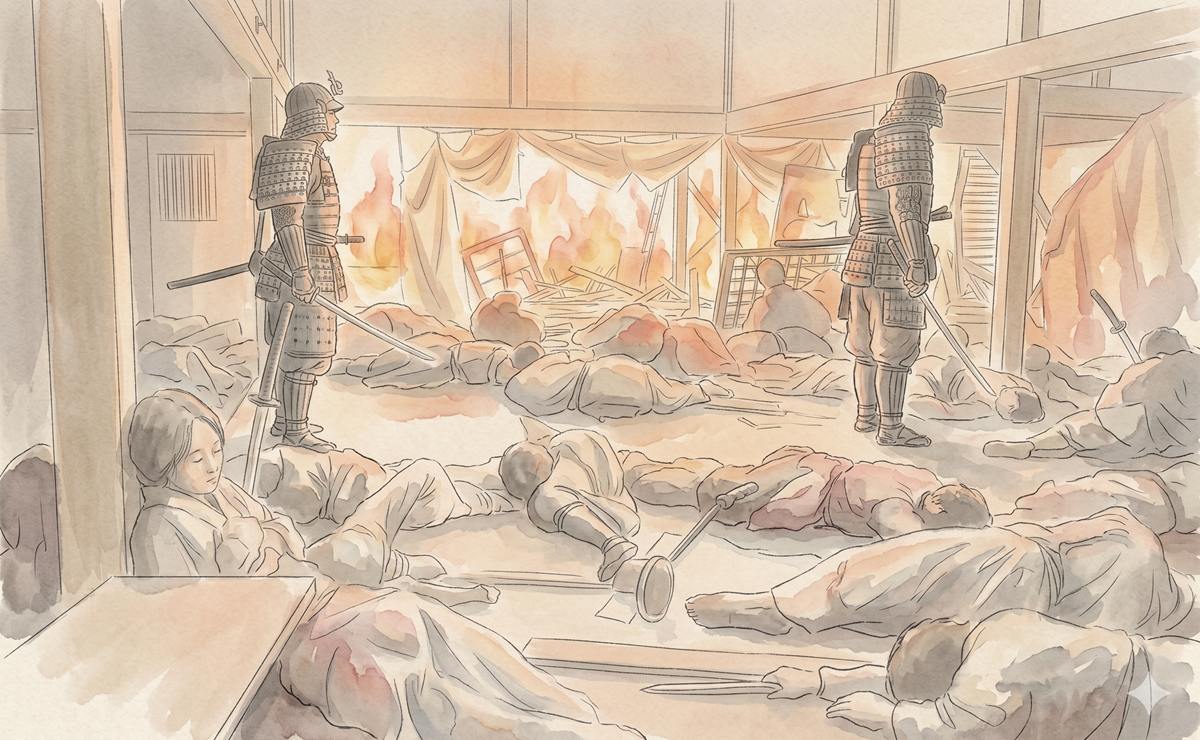 比叡山焼き討ちを実行した明智光秀と<a href=