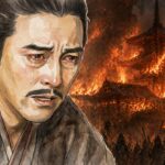 比叡山焼き討ちをして泣く明智光秀イメージイラスト｜大河ドラマ『豊臣兄弟』
