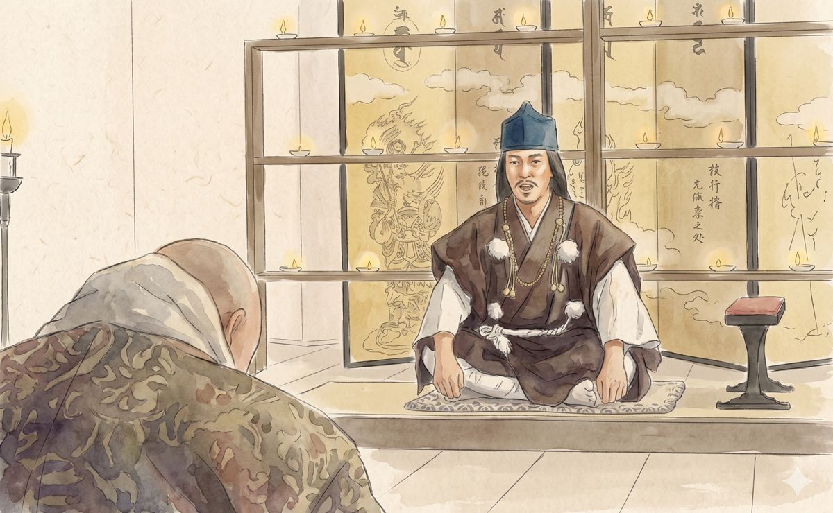 「変装していた足利義昭が武田信玄と対面するシーン」大河ドラマ『豊臣兄弟』17話