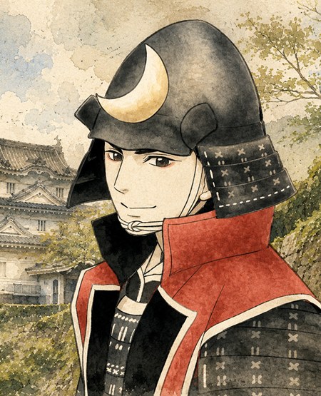 伊達秀宗と宇和島城のイメージイラスト