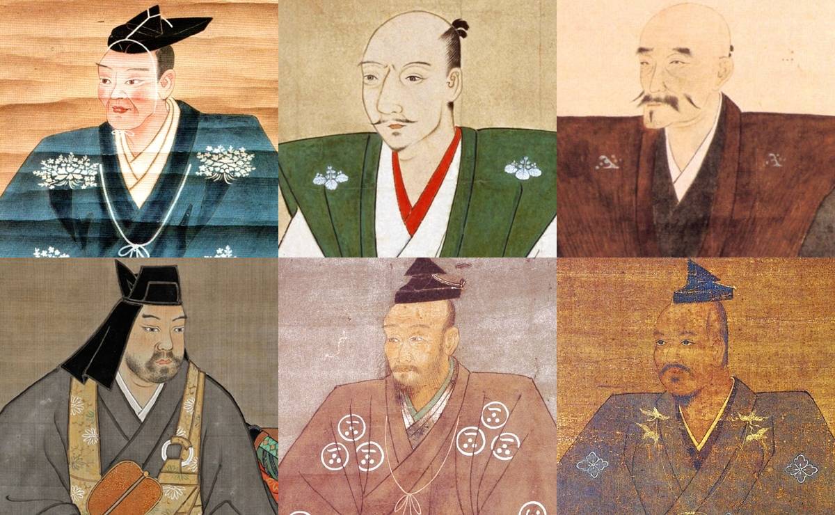 松永久秀・織田信長・斎藤道三・上杉謙信・毛利元就・武田信玄の肖像画