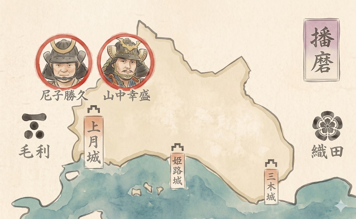 大河ドラマ『豊臣兄弟』播磨地図のイメージイラスト