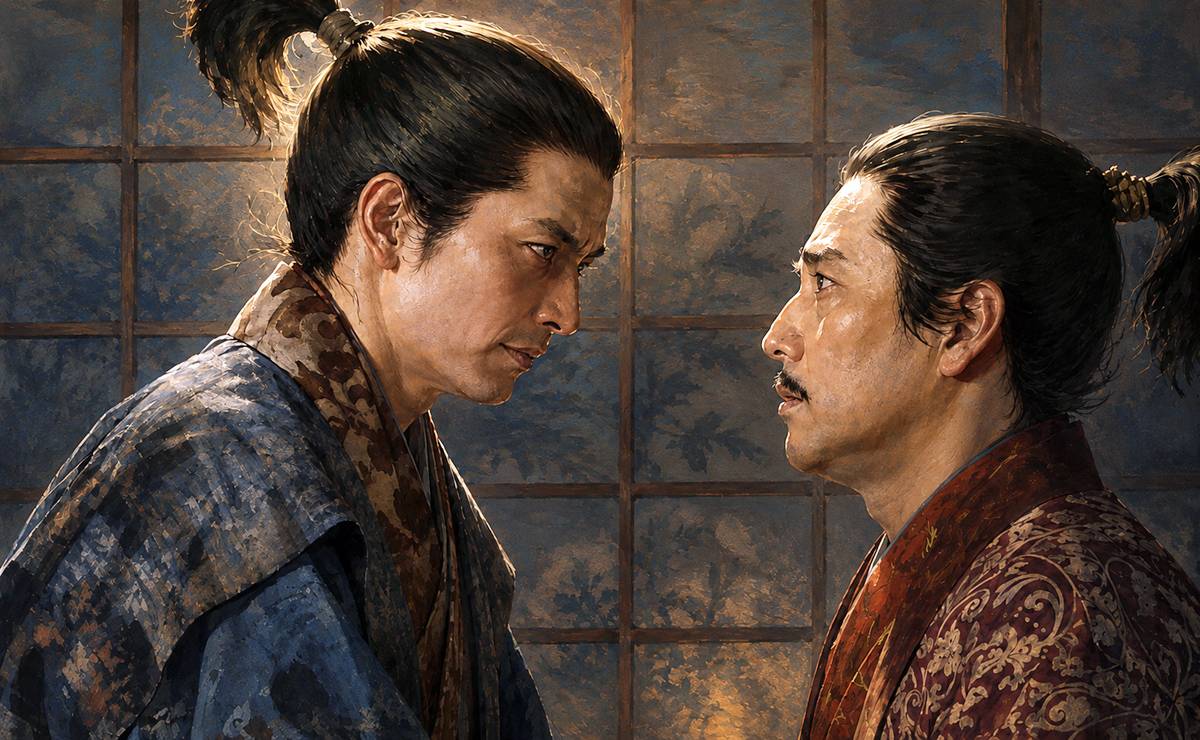 織田信澄と明智光秀のイメージイラスト