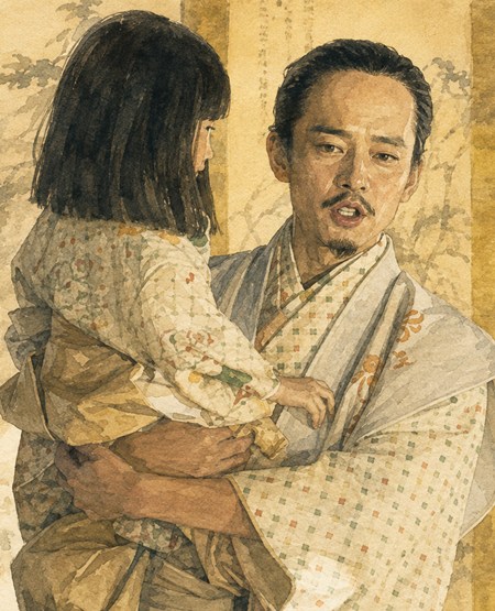 羽柴秀吉と三法師のイメージイラスト