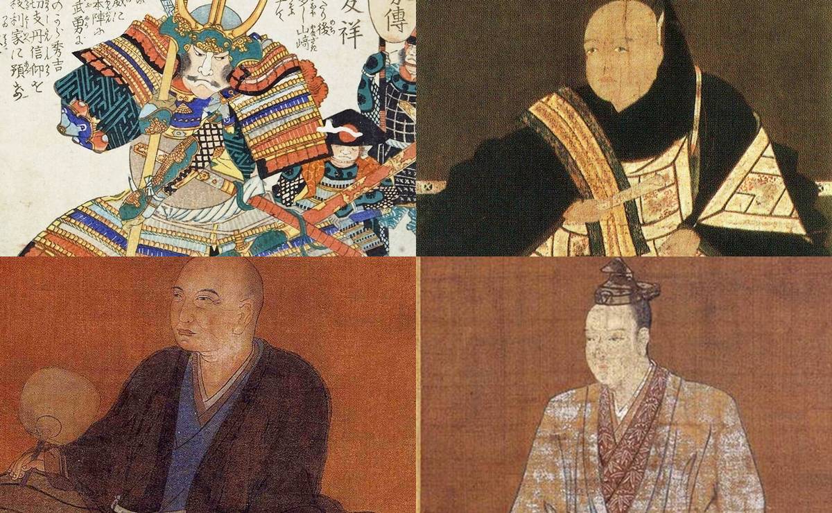 上段（高山右近・筒井順慶）下段（細川藤孝・明智光秀）