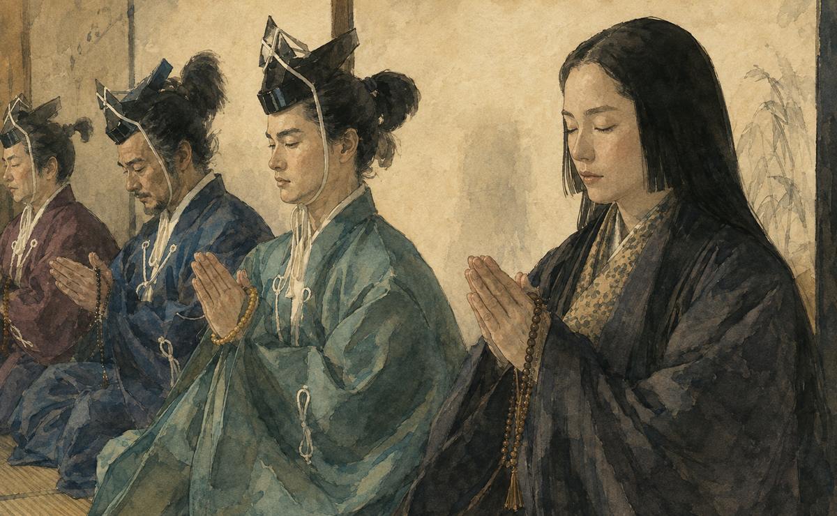妙心寺での信長葬儀お市の方イメージイラスト
