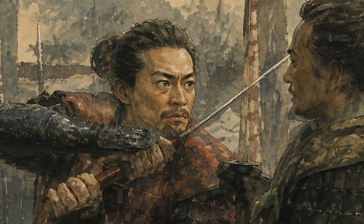 豊臣兄弟前田利家と柴田勝家の決闘シーンイメージイラスト