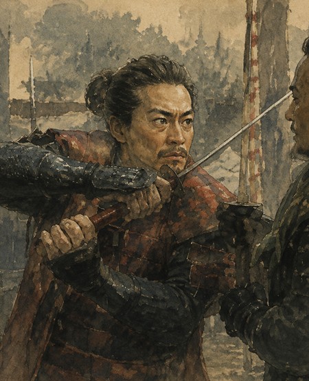 豊臣兄弟前田利家と柴田勝家の決闘シーンイメージイラスト