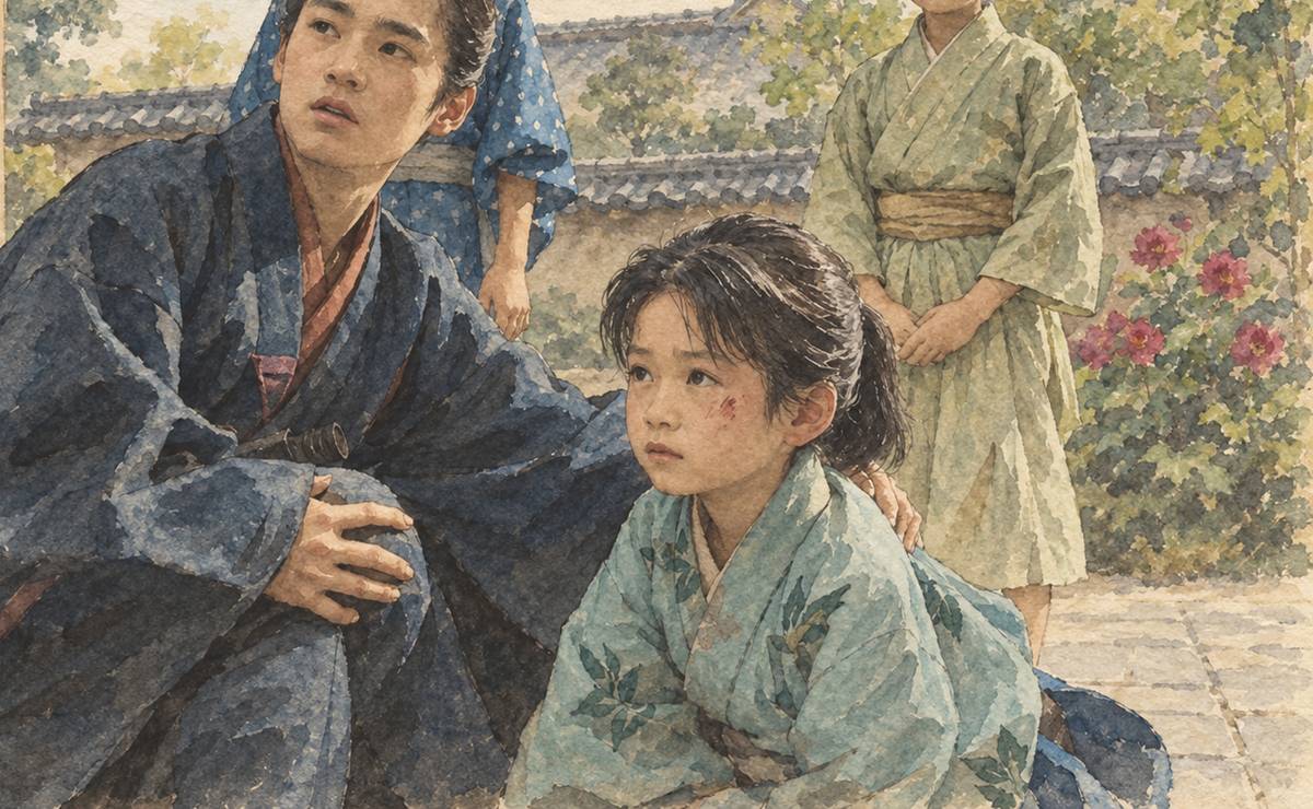 竹千代（徳川家康）と石川数正のイメージイラスト