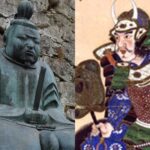 森忠政の銅像と森長可の肖像
