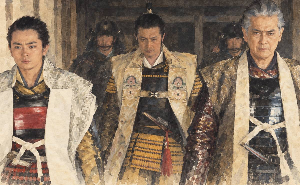 長宗我部信親・長宗我部元親・谷忠澄のイメージイラスト