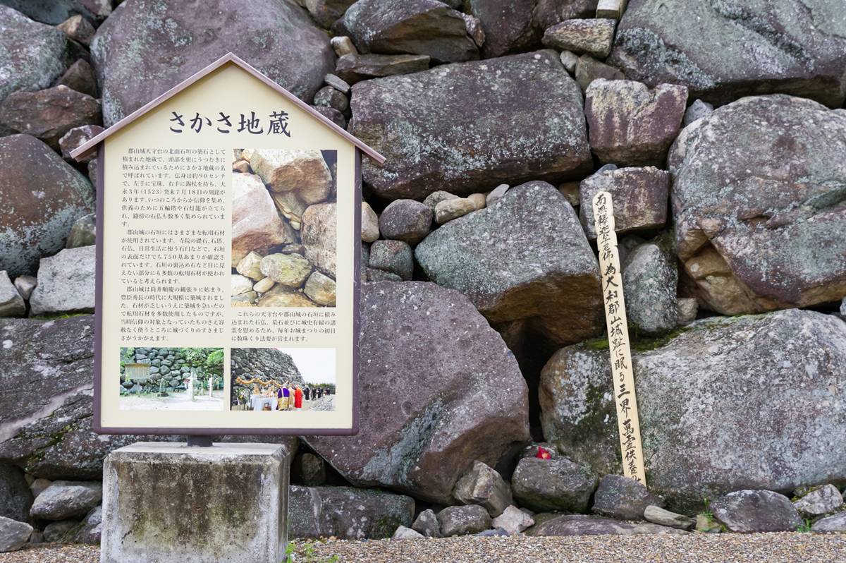 郡山城の「さかさ地蔵」