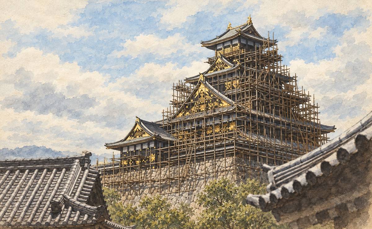 豊臣兄弟の大坂城イメージイラスト