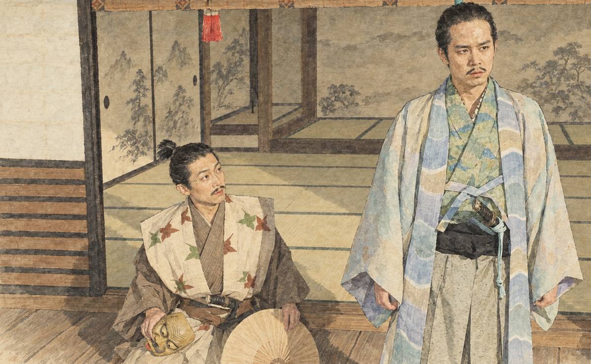津川雅光と織田信雄のイメージイラスト
