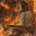 東大寺大仏炎上イメージイラスト